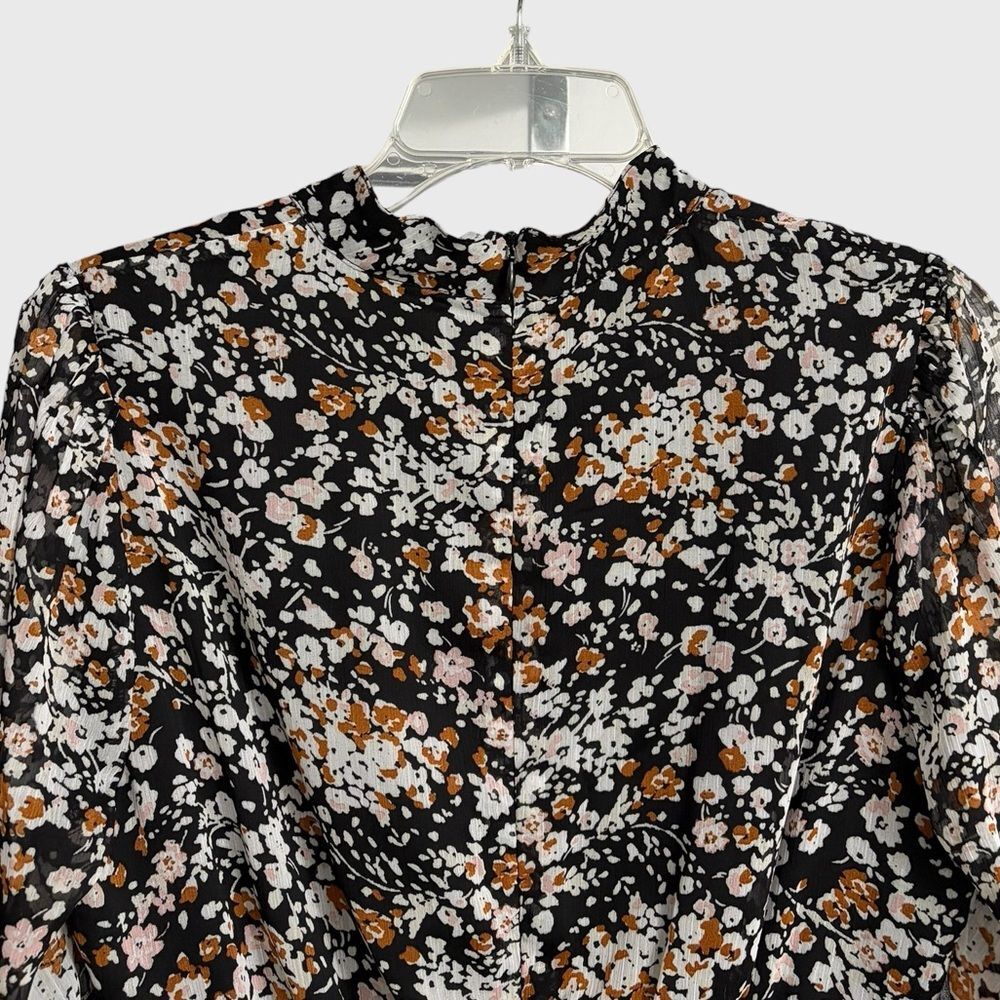 Lulus Autumn Bliss Floral Print Cutout Mini Dress Size L Long Sleeve Evening - Picture 12 of 16